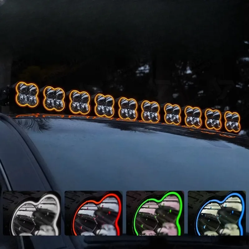 High power 38-inch RGB modular can be connected to 12V roof frame LED light strip, with DRL car off-road vehicle UTV light