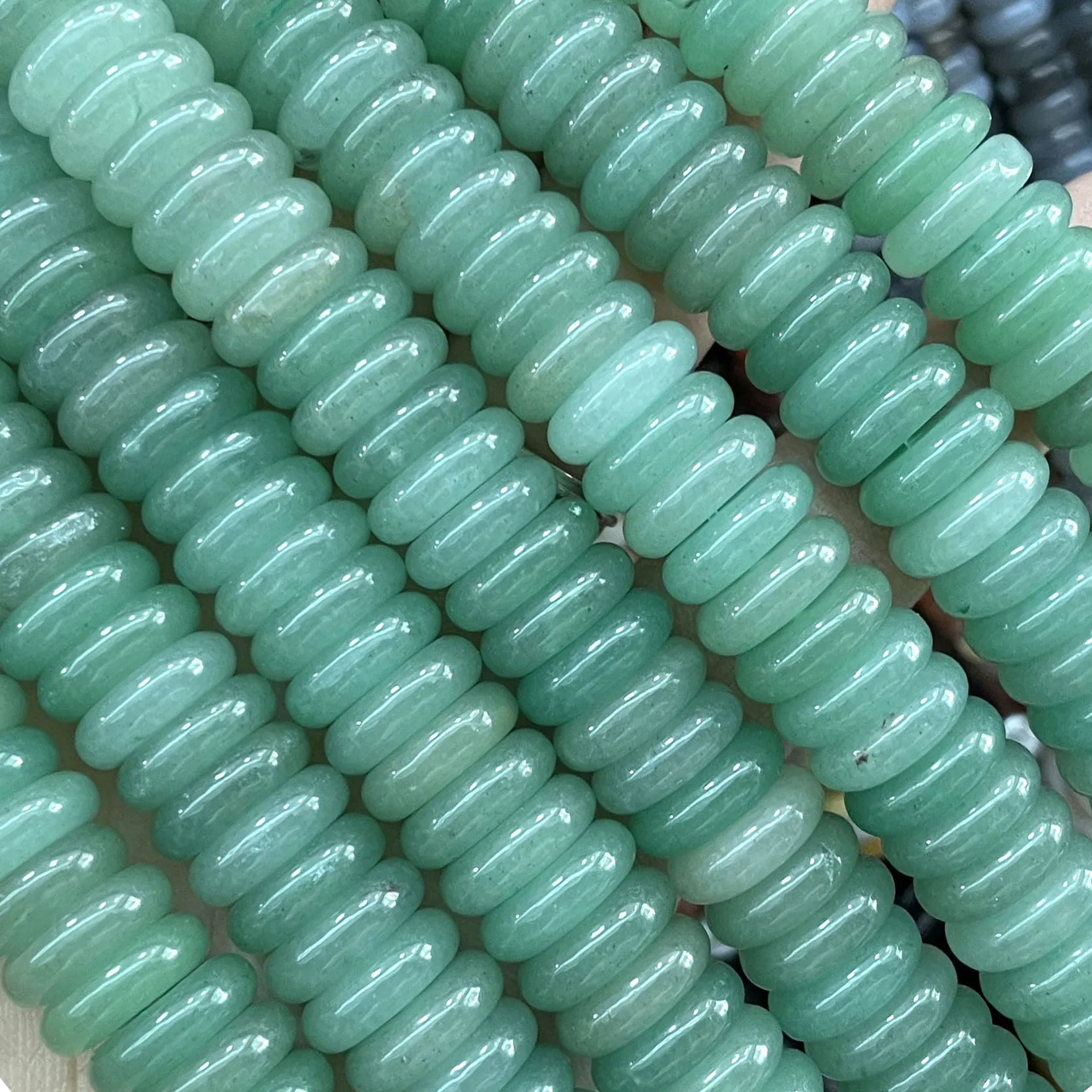 Naturstein-Rondelle, 7 Chakra-Quarz, Jaspis, Achate, Türkise, flache, runde Abstandsperlen für die Schmuckherstellung, DIY-Armband, Halskette – Detail 11