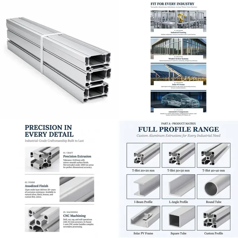 for Vehicle Custom  Aluminum 6063-T5 Extrusion Profile T-Groove Drilling Anodized Door and Window Frame System