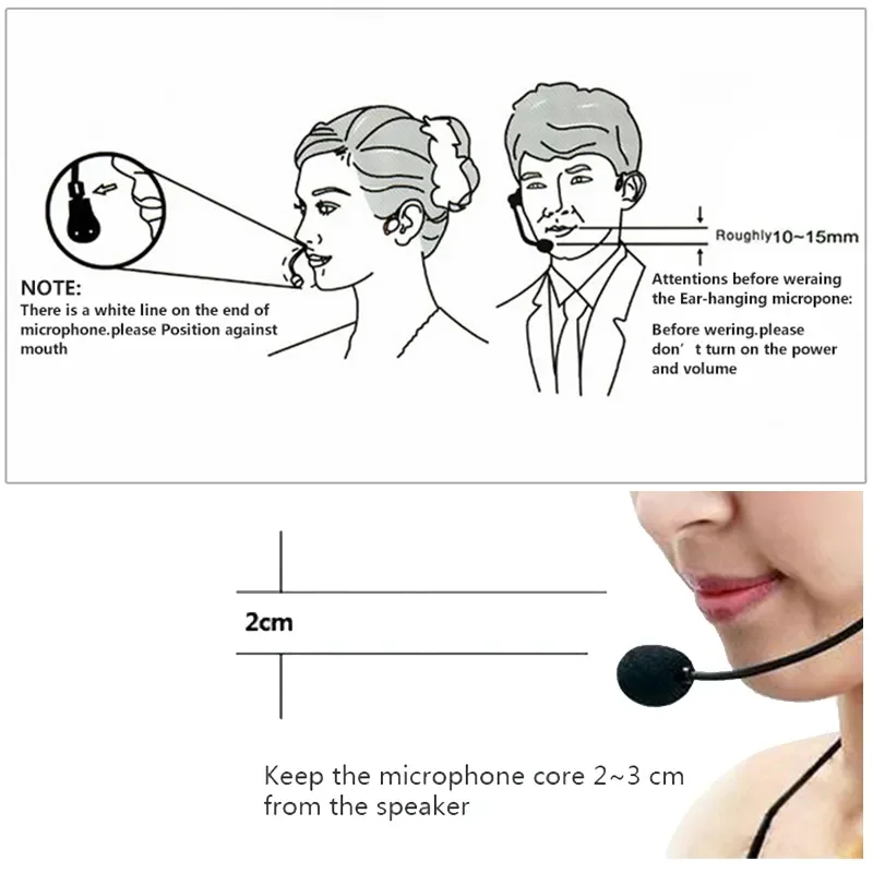 DATA FROG Professional 3.5MM Wired Microphone Headset Megaphone Radio Speaker Voice Amplifier Clear Sound Mic For Conference