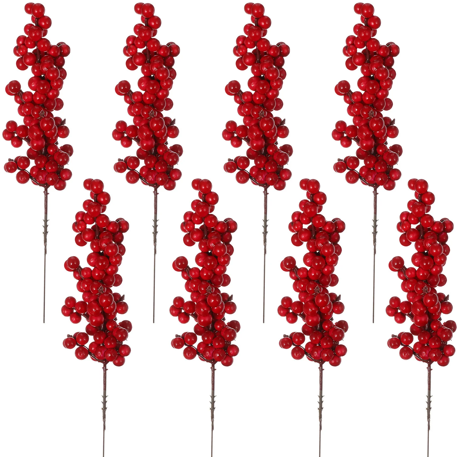 

8pcs Red Berry Adornments Artificial Picks For Christmas Party Decor Simulation Berries Picks Xmas Berries Artificial Bouquet