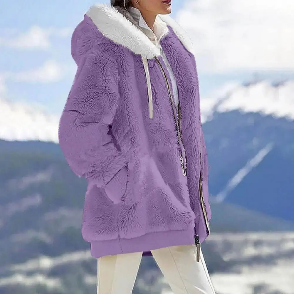 Nuova primavera autunno sciolto peluche cerniera giacca con cappuccio cappotti e giacche da donna cappotto rosa da donna giacche invernali cappotti