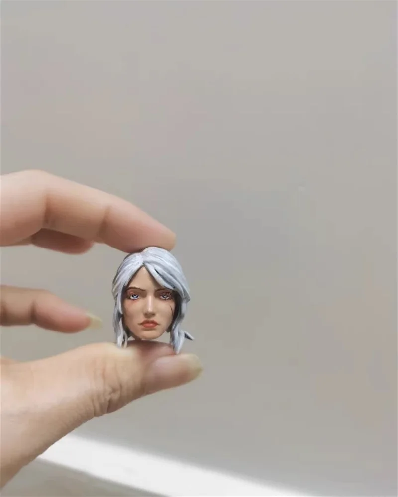 Little 1/12 Scale Female Soldier Ciri Head Carving Sculpture Model Toy Fit 6'' Action Figures Body In Stock