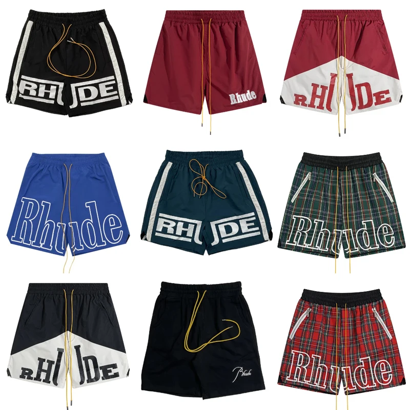 Hochwertige Rhude Casual Shorts Sommer Streetwear Herren Damen Lose Logo-Print Sportshorts