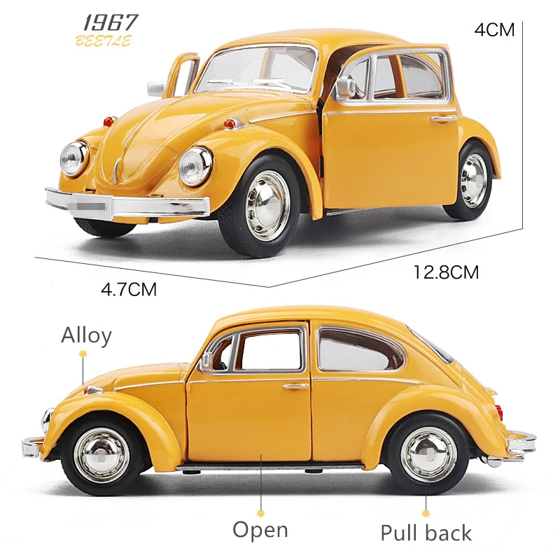 1:36 Beetle Alloy Car Model Diecasts Metal Toy Classic Car Vehicles Model High Simulation Collection Childrens Gifts Decoration