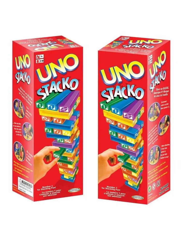 UNO Stacko Card Board Games Family Entertainment Party Early Education Puzzle Stackoed Blocks Toys Playing Cards Chrstmas Gifts