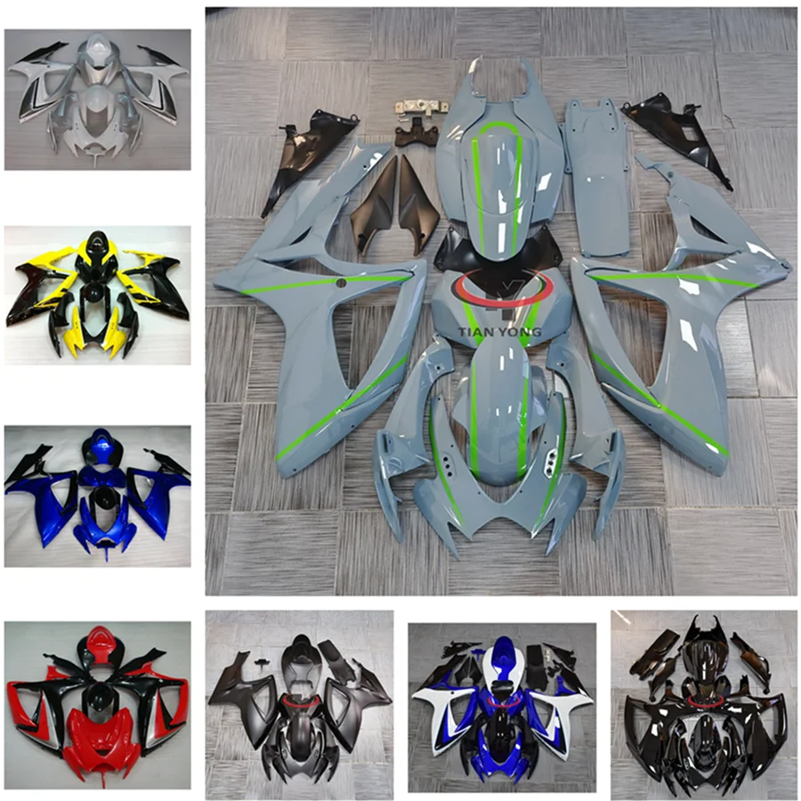 Motorrad Helle Blau Rot Schwarz Drucke Voll Verkleidung Kit Karosserie Cowling Für GSXR600 GSXR750 GSXR 600 750 GSX R K6 2006 2007