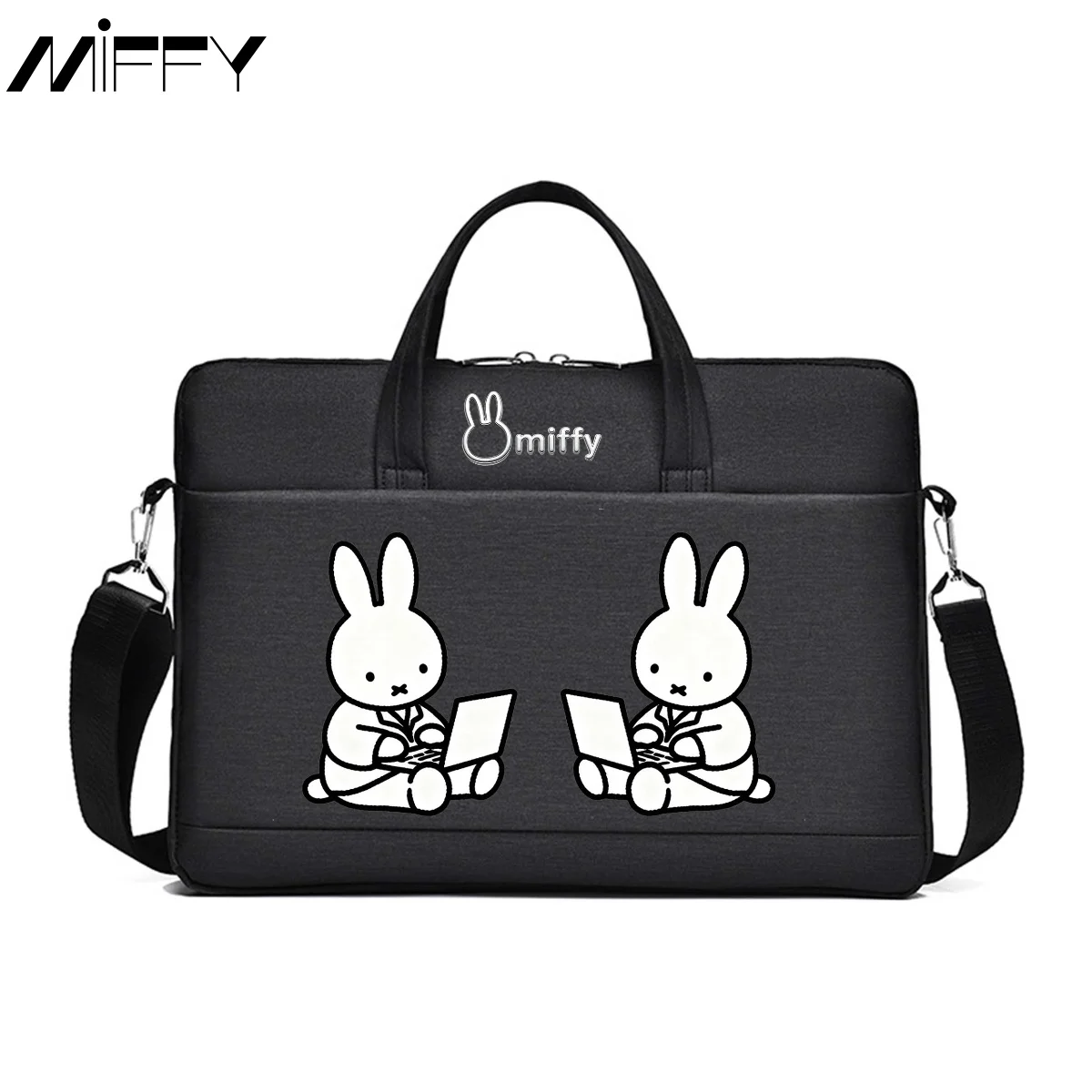 

Сумка для компьютера Miffy, модная мультяшная 15,6-дюймовая сумка для компьютера, женская деловая сумка на плечо, ручная сумка большой вместимости для поездок на работу