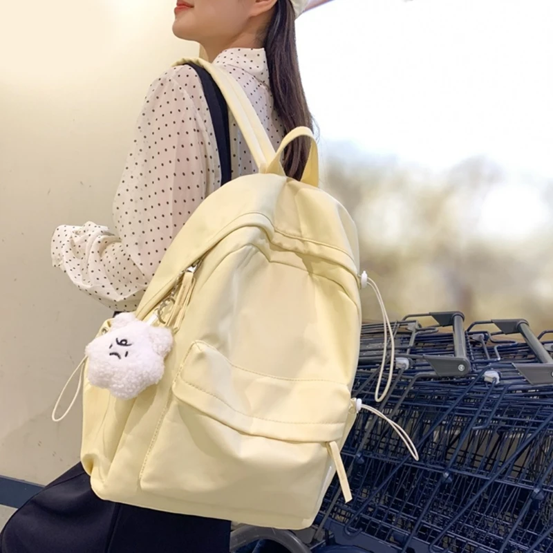 Mochila escolar nailon para adolescentes, bolso escolar japonés coreana, moderno y encantador