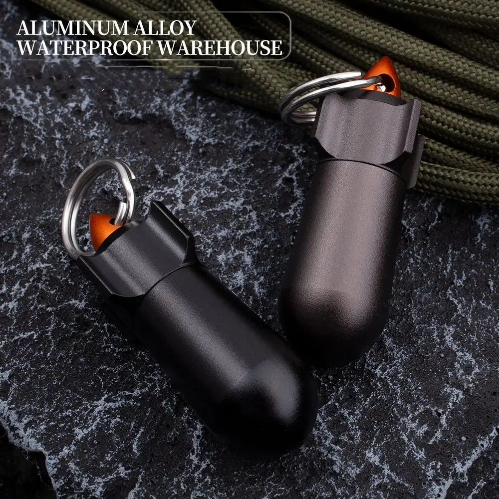 

Travel Medicine Organizers Healthy Care Outdoor Vitamin Keychain Holder Aluminum Pill Case Pill Storage Box Pill Bottle