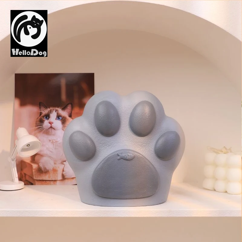 Hello Dog Pet Cremation Urn Paw Print Shape Creative Cat Dog Urn Animal Memorial Urn Small Animal Souvenir Urn Coffin