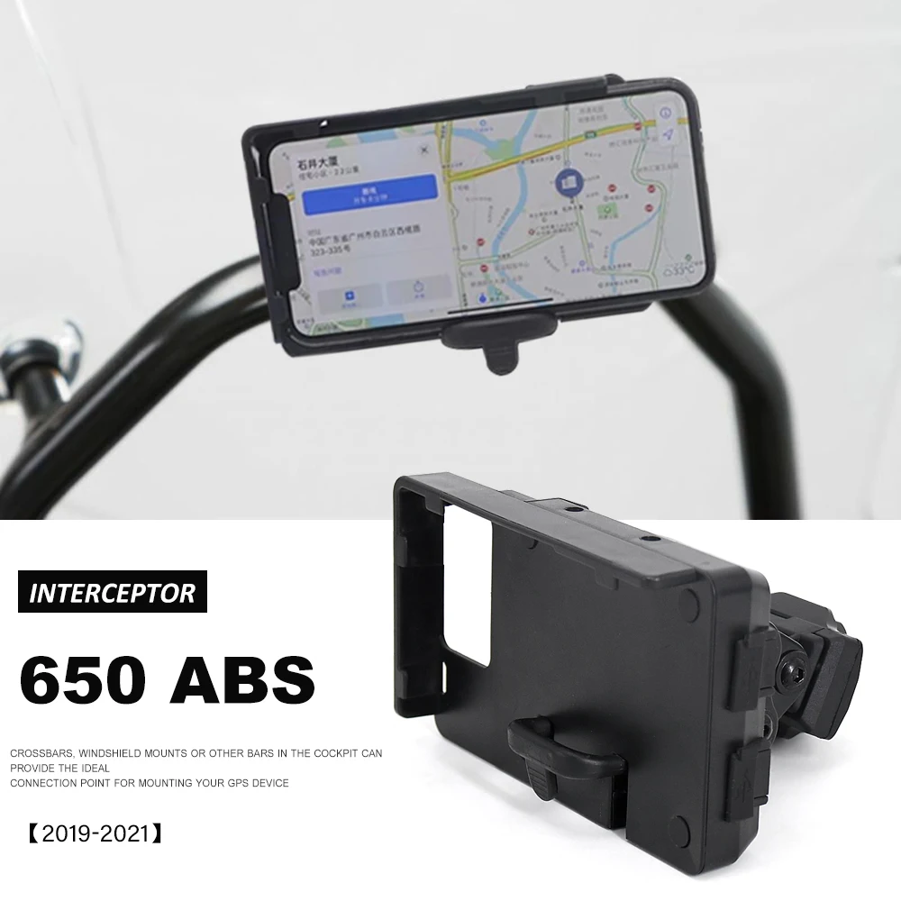 Nuovi accessori per moto neri supporto per staffa di montaggio per telefono GPS adatto per Royal Enfield INTERCEPTOR 650 ABS 2019 2020 2021