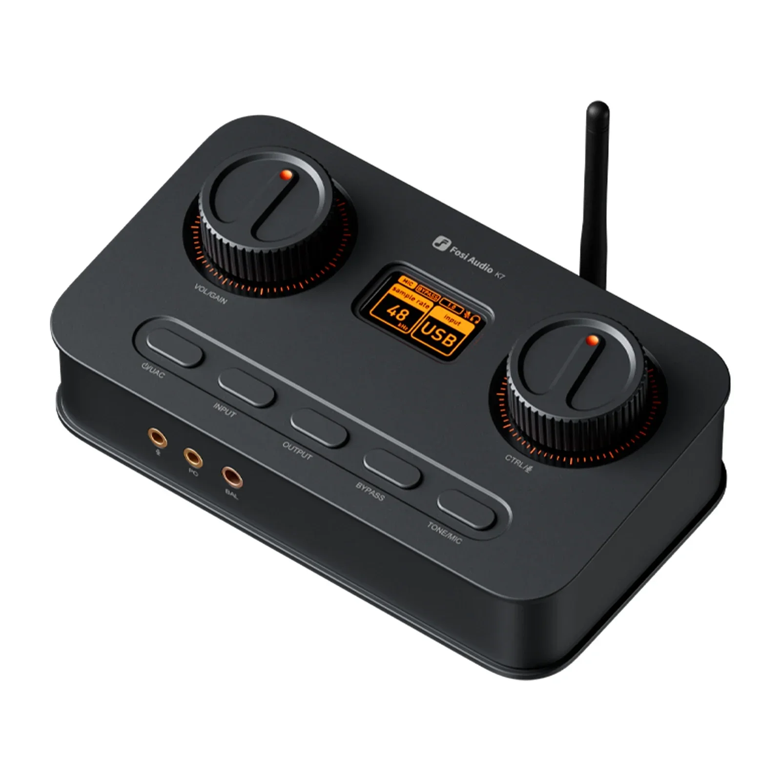 

Fosi K7 HiFi DAC Headphone Amplifier with AKM4493ESQ Chip PCM 384kHz/32Bit DSD256 Mic Input USB Audio for Gaming