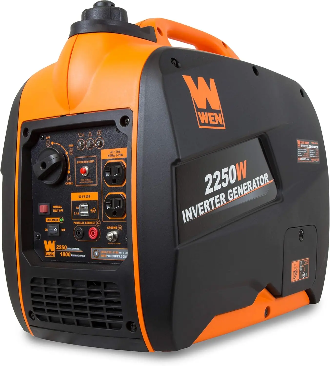 

WEN 56225i 2250-Watt Gas Powered Portable Inverter Generator with Fuel Shut-Off, CARB Compliant , Black