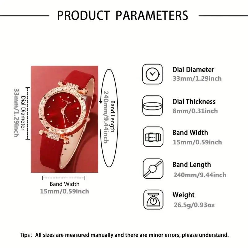 5pc  fashionable quartz watch and versatile accessory set for daily wear as gifts for friends and family