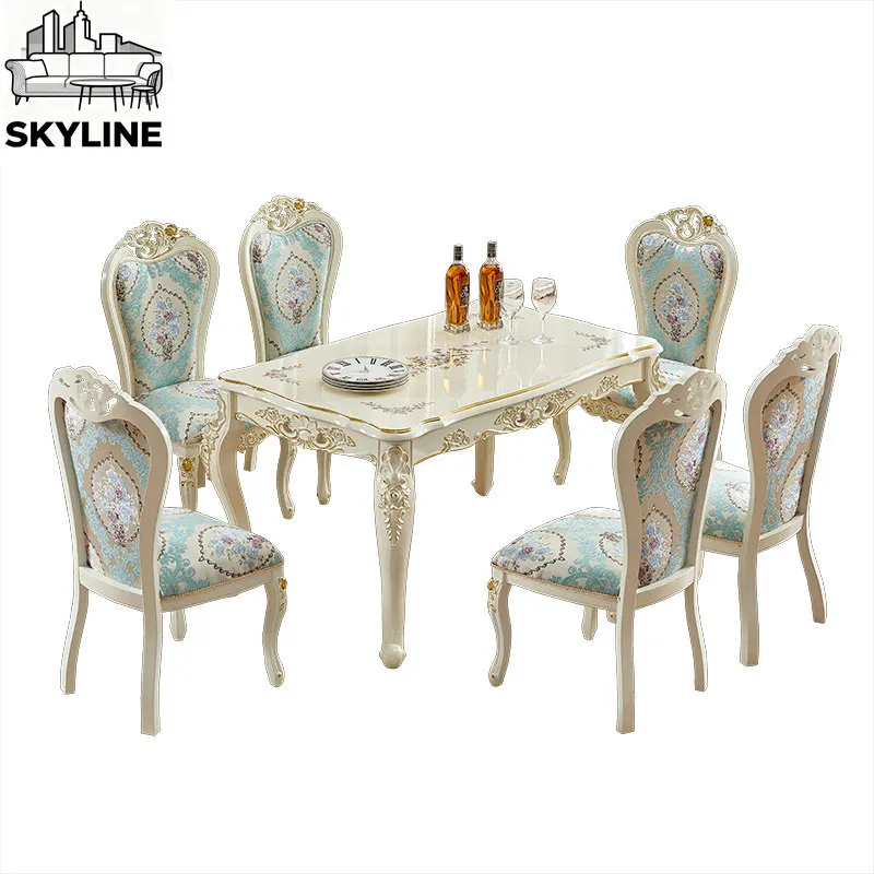 Minimal White Solid Wood Rectangle Dinner Table Complete Set Space-Saving Dining Furniture for Tiny Homes