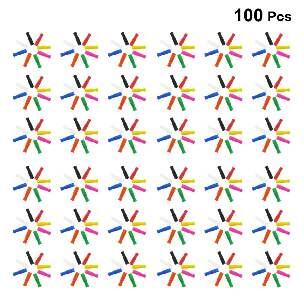 

100pcs Silicone Straw Tips Covers For Stainless Steel Straws Reusable Multicolored Bendable Heat Resistant Soft Mouth Protector