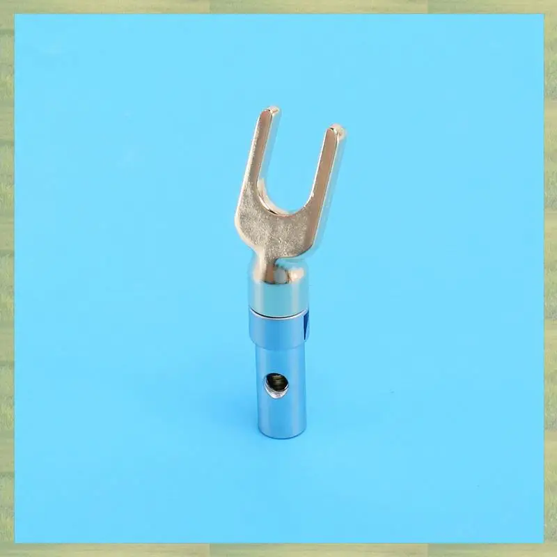 N15R-Y التوصيل 45 درجة محطة المجرف موصل لأسلاك مكبر الصوت DIY / سلك توصيل مكبر الصوت DIY - حزمة من 24 (12 أسود + 12 أحمر)