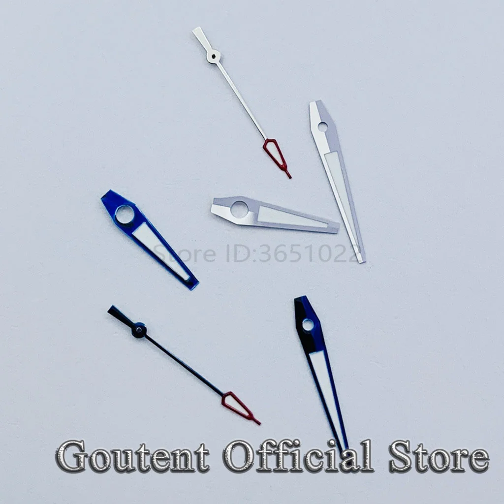 Goutent Silver Blue Watch Hands Fit ETA 2836 2824 DG2813 3804 Miyota 8215 821A NH35 NH36 Movement Green Luminous