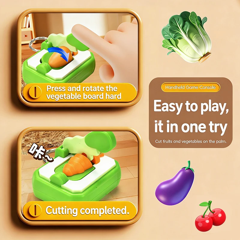 DIY Keychain Carrot-cutting Creative Mini Cutting Fun Stress-relieving Toy Interesting Toy Gift view 3