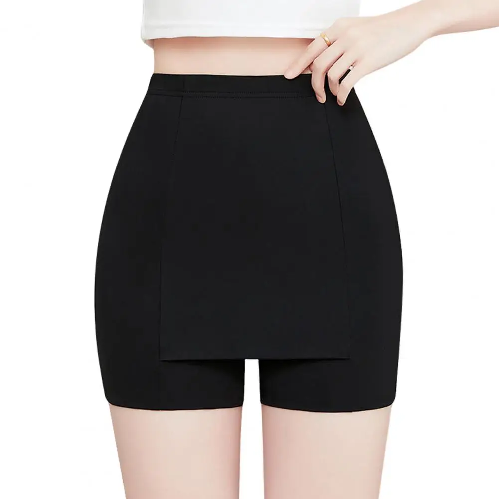 Women Safety Pants High Elasticity Solid Color Seamless Underwear High Waist Tummy Control Mini Skirt Inner Shorts Underpants