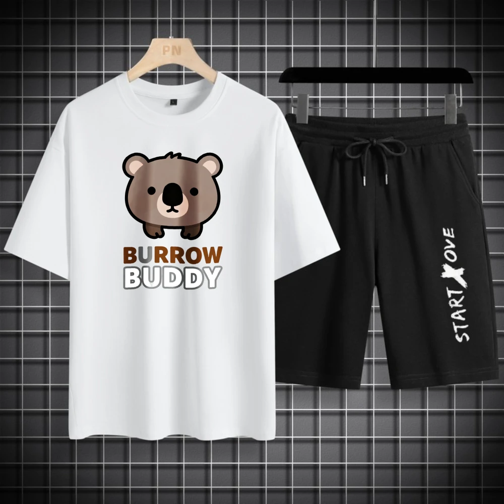 

Мужские комплекты футболок, комплект тренировочного костюма, мужской комплект свитшотов, полиэстер, дышащие шорты с короткими рукавами, летняя мода