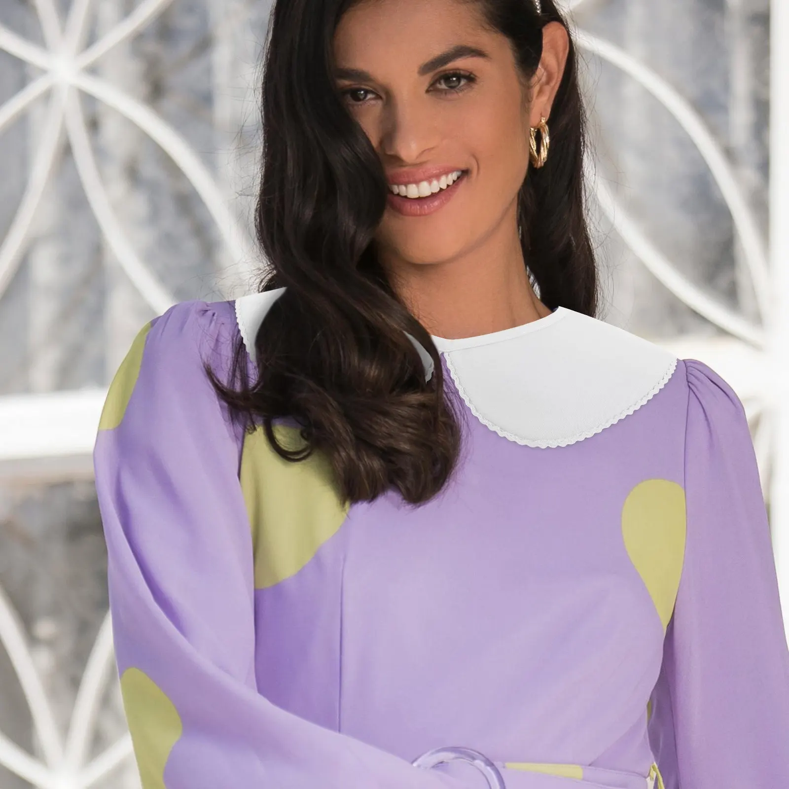 

Женский белый съемный воротник-стойка из чистого хлопка с кружевной отделкой, элегантный воротник для блузки, для офиса и повседневных образов, стильный зимний аксессуар