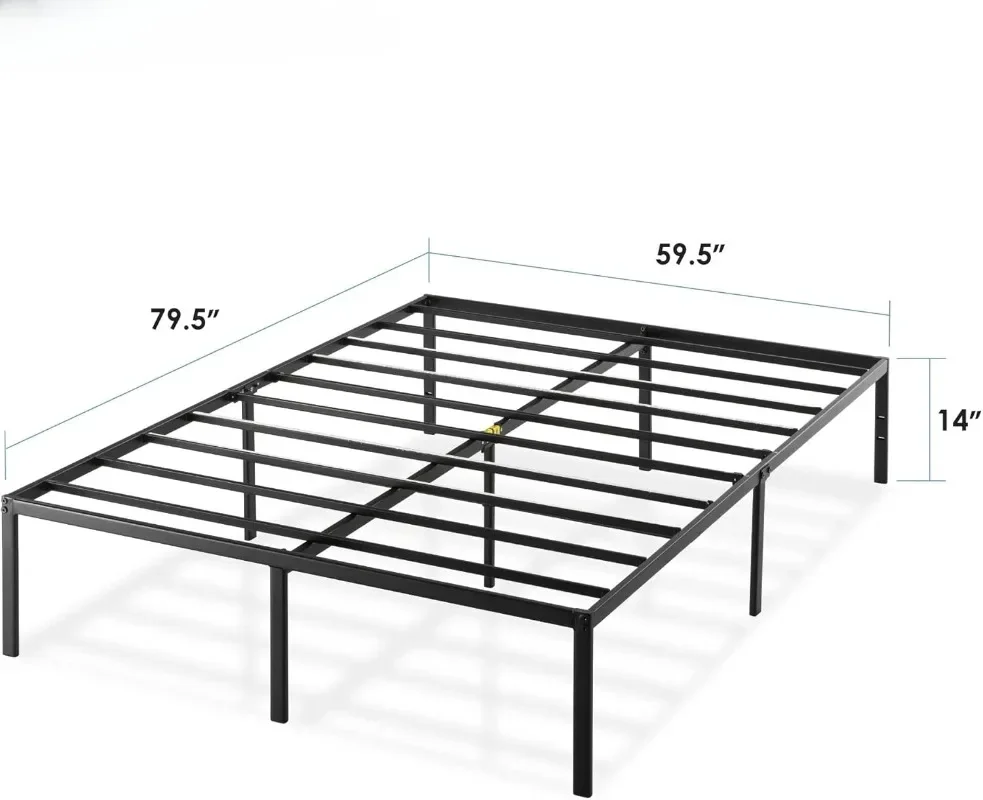 Best Price Mattress Metal Platform Beds w/ Heavy Duty Steel Slat Mattress Foundation (No Box Spring Needed), Queen