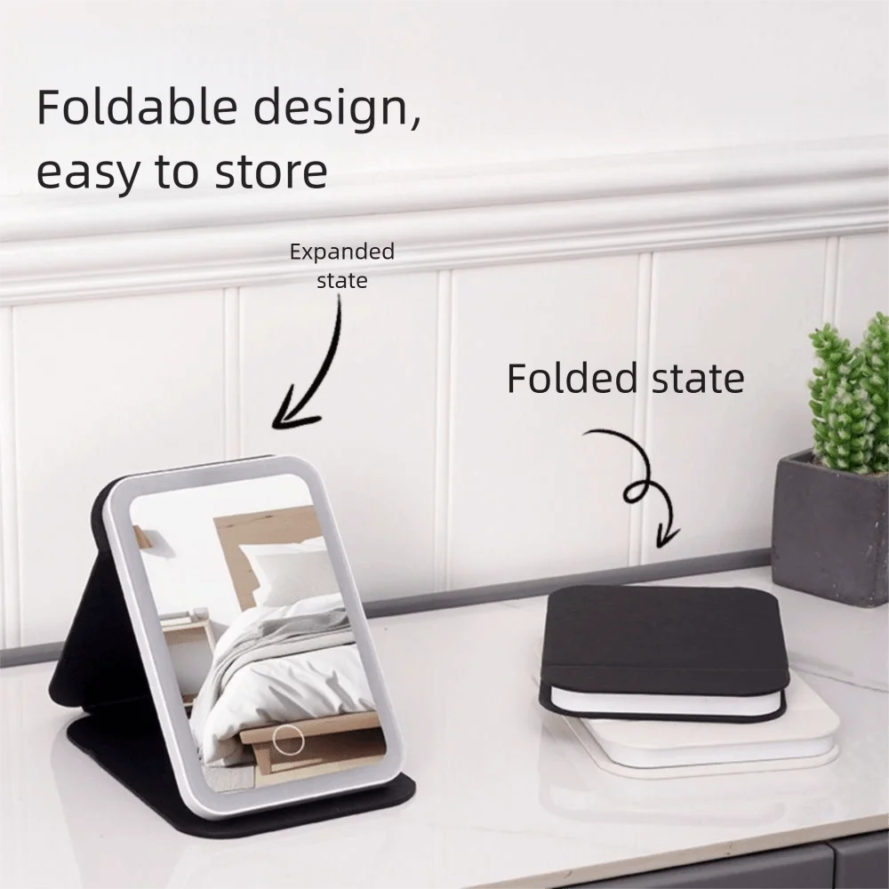 Miroir de maquillage tactile Portable, miroir cosmétique de bureau à charge variable, clair, 3 couleurs, miroir de maquillage de Table lumineuse, miroir de beauté