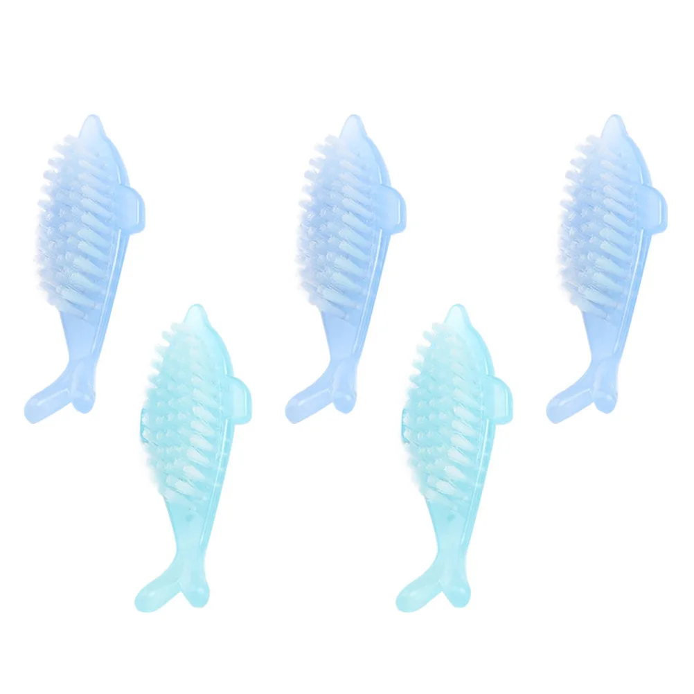 

5pcs Nail Dust Cleaner Brush Small Dolphin-Shaped Pedicure Tool For Home Manicure Portable Fingernail Cleaning Women Nails Clean