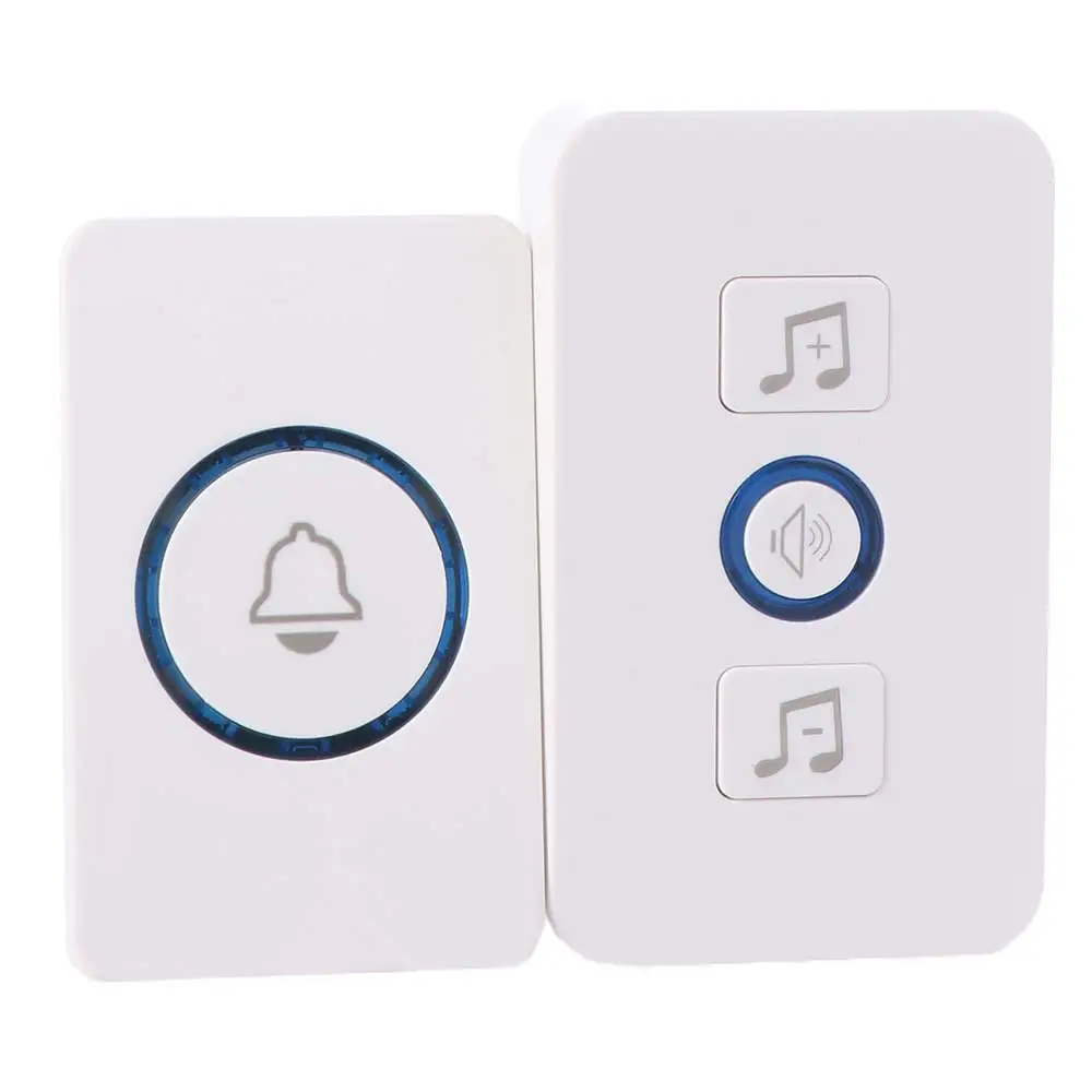 

Водонепроницаемый беспроводной дверной звонок, диапазон 300 м, 5 громкости, приветственный дверной звонок, светодиодный светильник, комплект дверных звонков на батарейках, умный дом