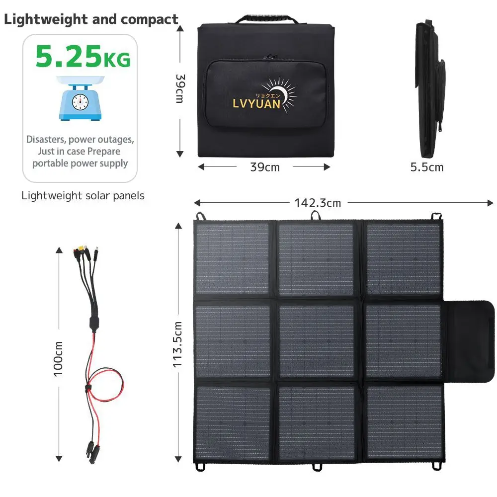 LMM200W roof parking shed solar folding bag waterproof solar panel photovoltaic
