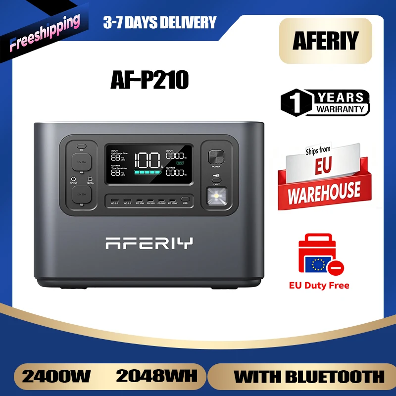 AFERIY P210 2400W Tragbare Powerstation | 1,5-Stunden-Schnellladung …