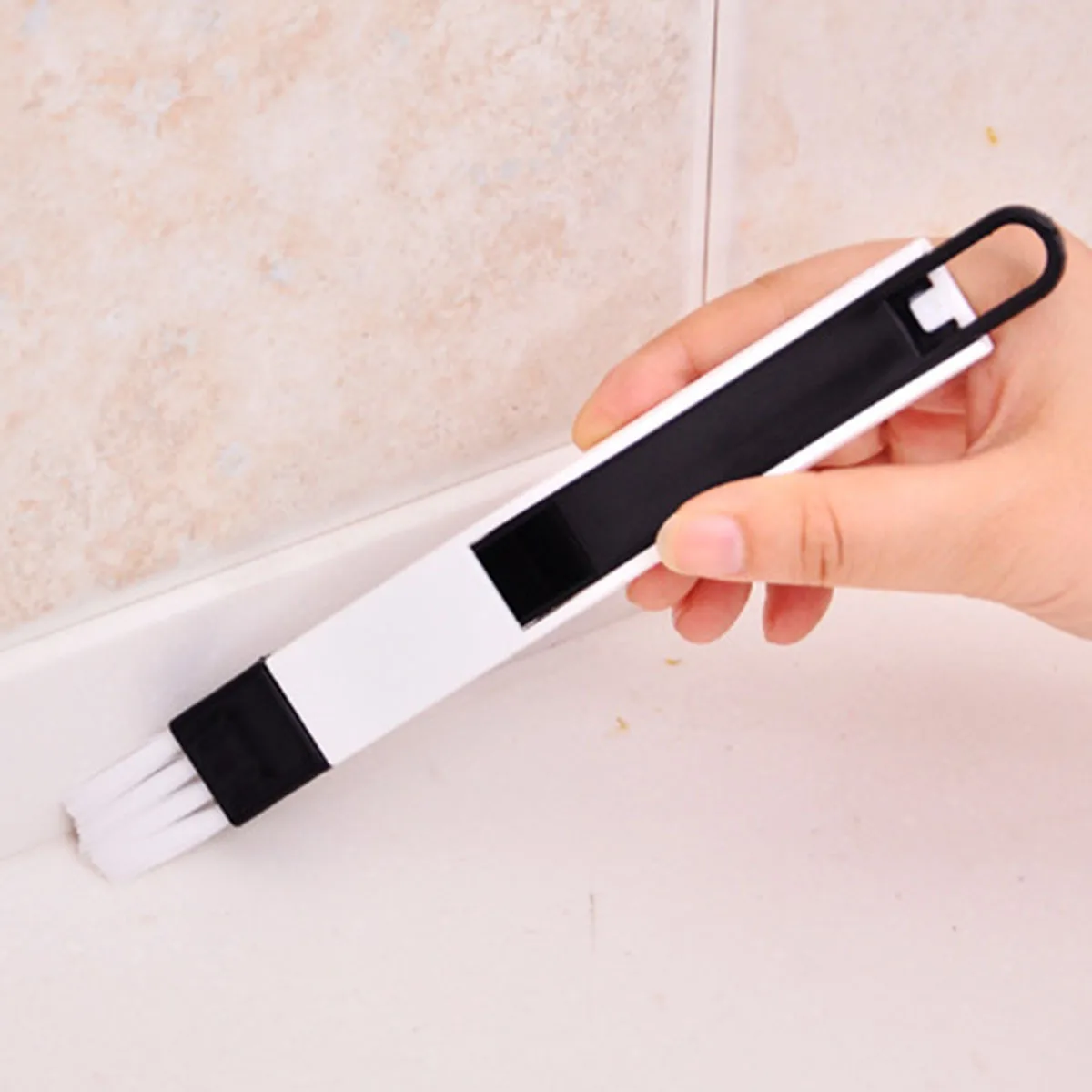 

Cleaning Brush 2 In 1 Multi-Functional Window Gap Door Tile Keyboard Drawer Cleaner Dustpan Included Black For Kitchen