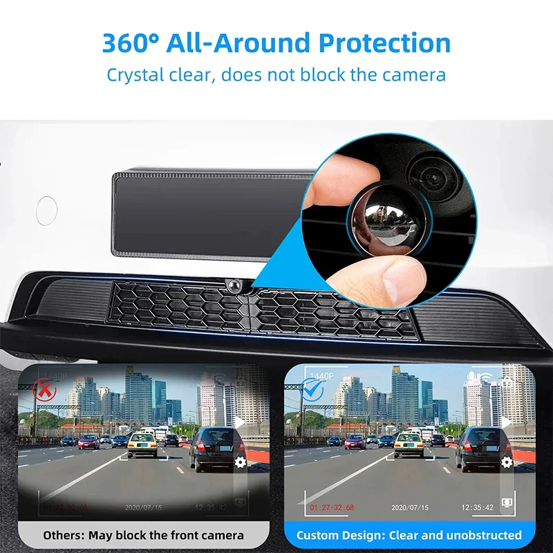 360° Panoramic Camera Protective Cover 6Pcs, HD Anti-Scratch Anti-Collision Hood for Car, Universal Fit, No Image Quality Loss