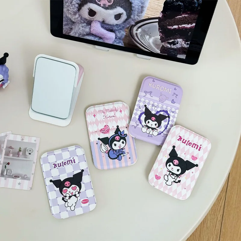 

Kuromi Mini Folding Mirror, Cute Cartoon Hello Kitty Portable Pocket Mirror with Stand, Easy To Store, Perfect for Touch-Ups