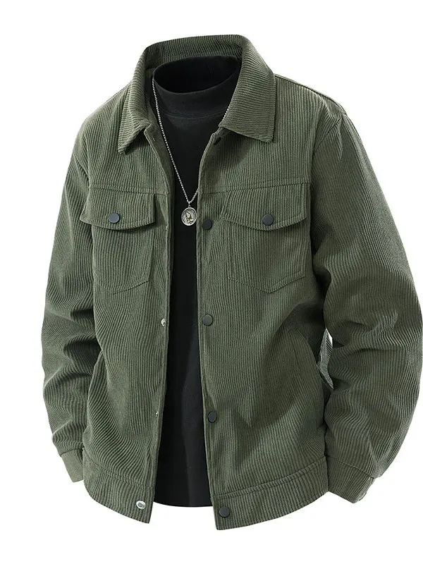 

Теплый вельветовый тюнер для мужчин, повседневная уличная ветрозащитная рабочая одежда с воротником irt Busin Sle Long Sve, полиэфирное волокно