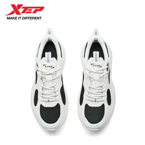 2025 여름 Xtep 남성용 레트로 캐주얼 신발, 두꺼운 밑창과 경량 메쉬 통기성 디자인