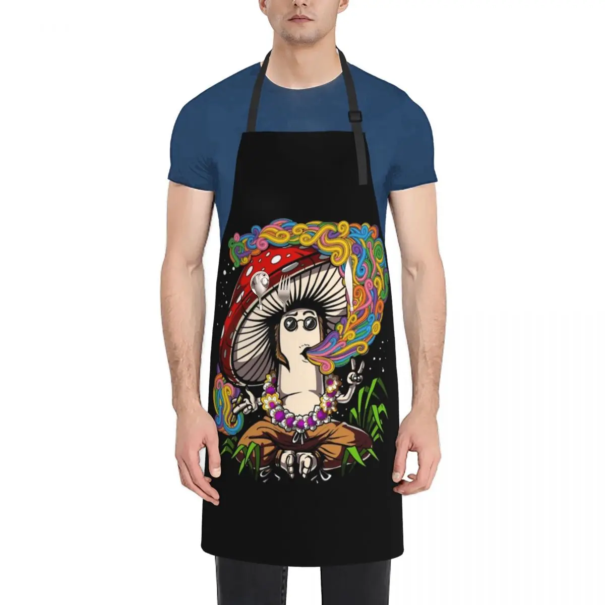 

Mushroom Hippie Stoner Apron Household Items Useful Kitchens Men Apron