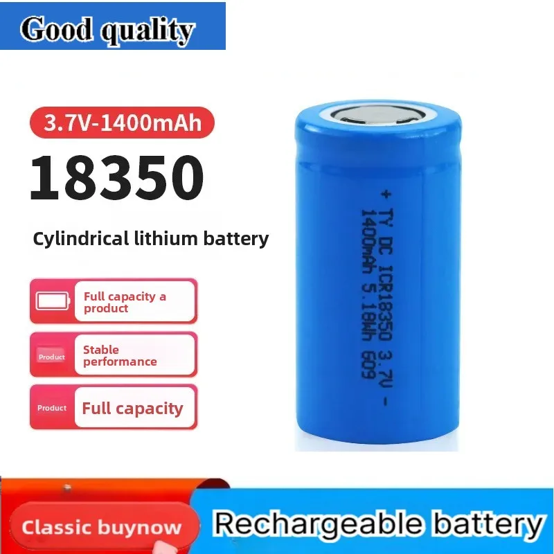18350 Lithium Battery 3.7V 1400mAh High Capacity Rechargeable Cell for Juice Cup Soy Milk Maker Beauty Instrument KC
