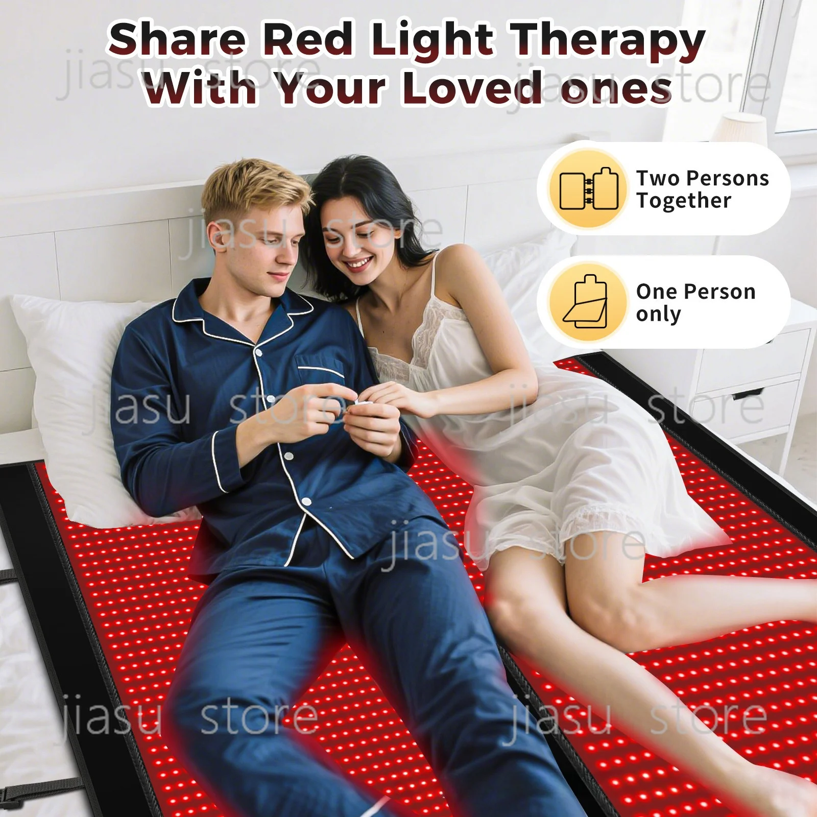 Red Light Infrared Therapy Sleeping Bag, 2570 LED Each Red & IR Large Heating Physiotherapy Mat Blanket