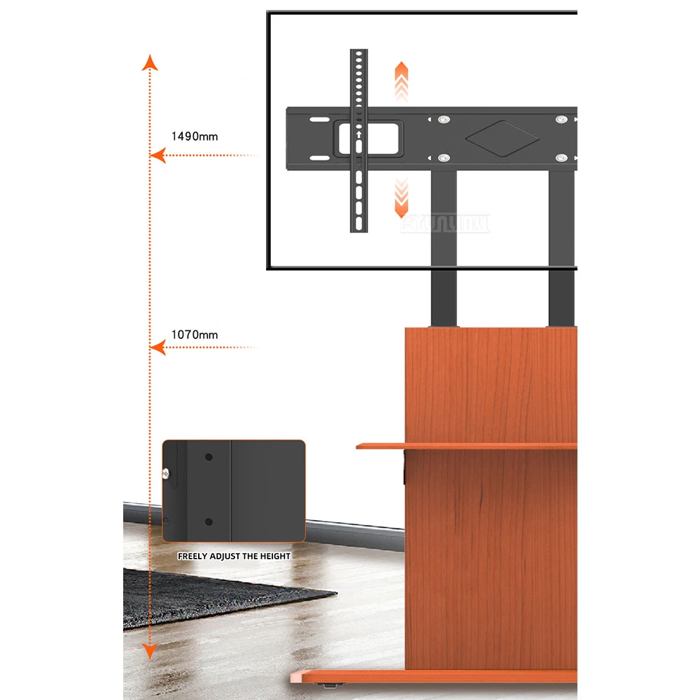 TV Mobile Stand, Conference and Teaching Live Streaming All-in-One Stand, Upright Floor-Standing TV Cart, TV Stand
