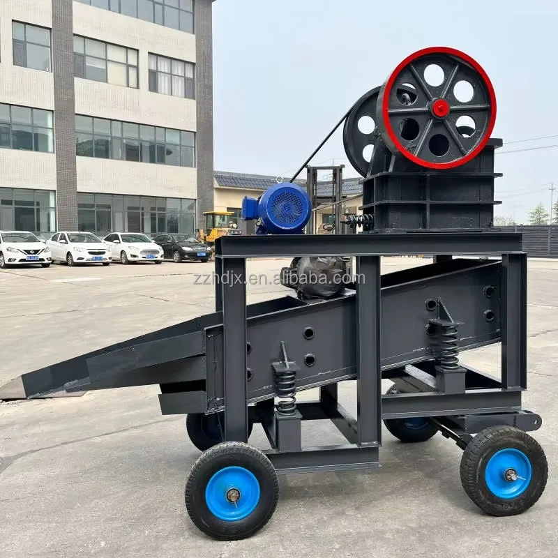 【Best-selling】 Small Mobile Jaw Crusher Engine Powered Bottom Jaw Crusher In Vibration Screening African Hot Stone Crushe