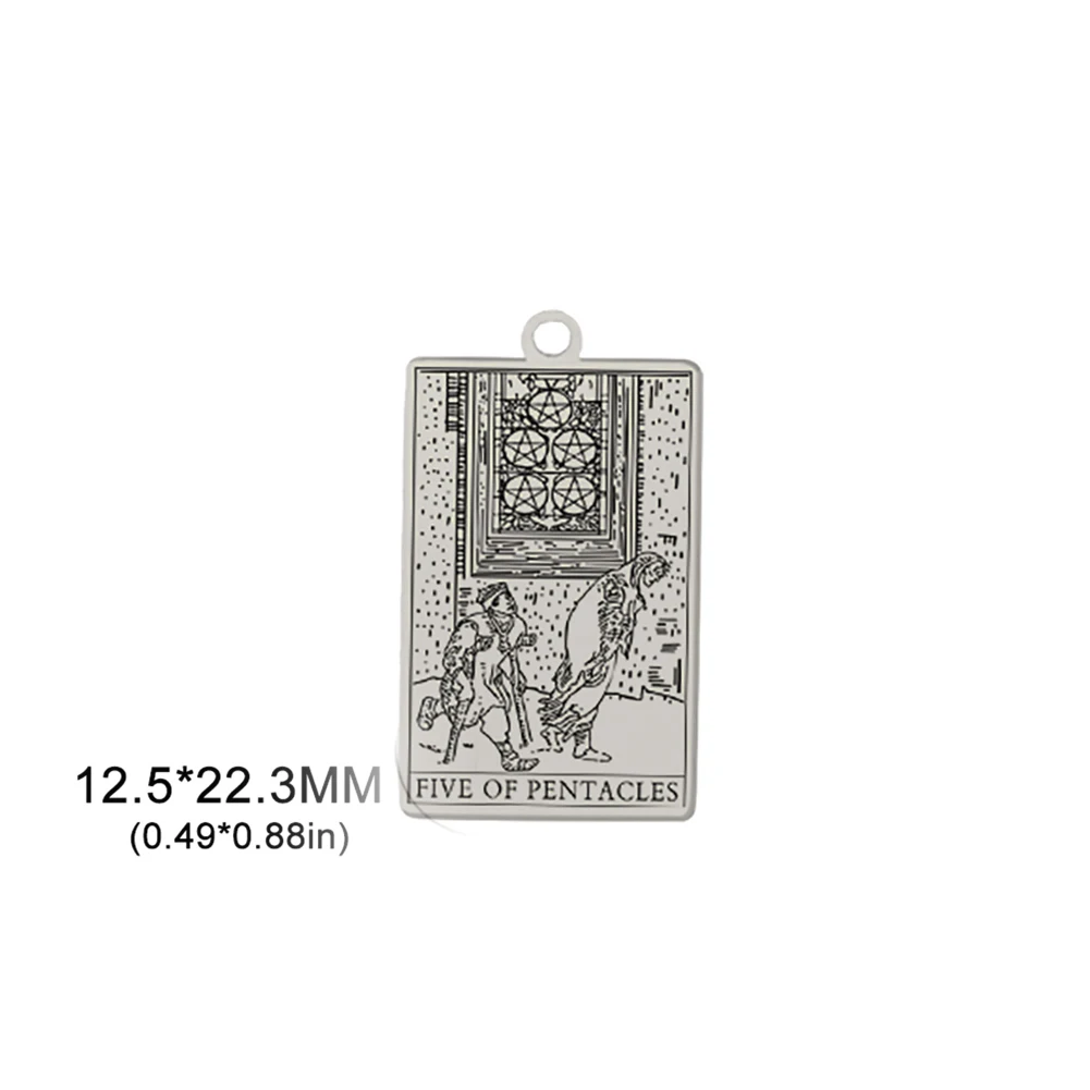 Suit of Pentacles Tarot Cards Vintage Amulet Pendant for Necklaces Suit of Swords Traditional Tarot Art Minor Arcana Wholesale