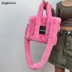Large Capacity Tote Bags Women Designed Fashion High Street Crossbody Bag Fluffy Y2k Handbags All-match Famous Lady Bolsos Ins