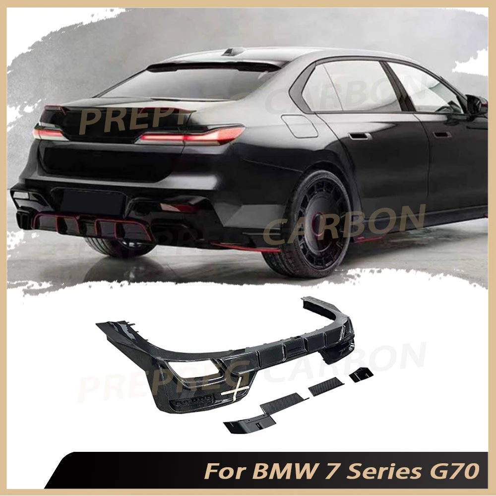 

Prepreg Carbon Rear Diffuser Exhaust Tips Bumper Diffuser for BMW 7 Series G70 Sport 2023 2024 2025 2026 Car Styling