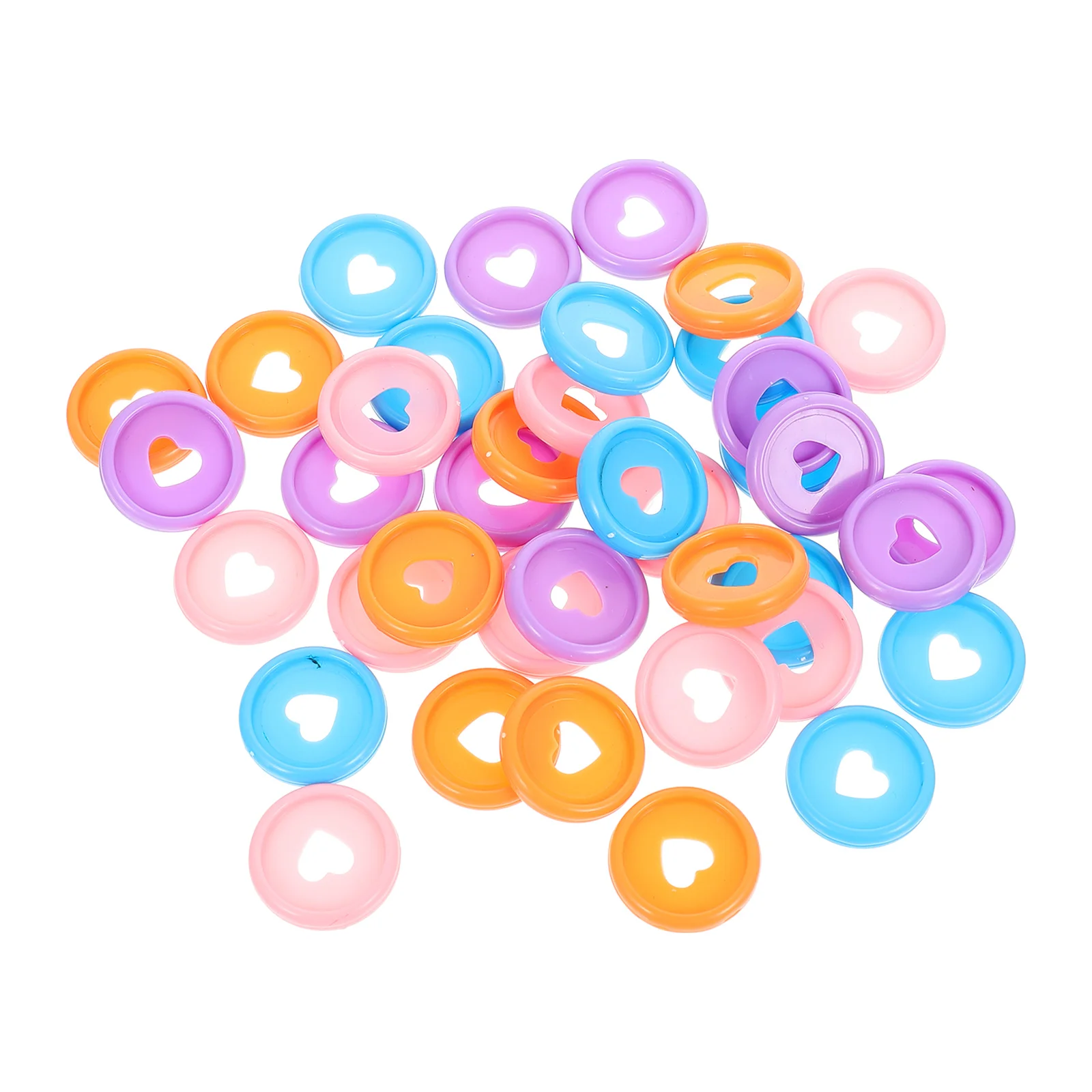 40 Pcs Heart Shaped Binder Rings 24mm Plastic Binder Ring For Notebook Notebook Book Binding Discs Supplies Accessories