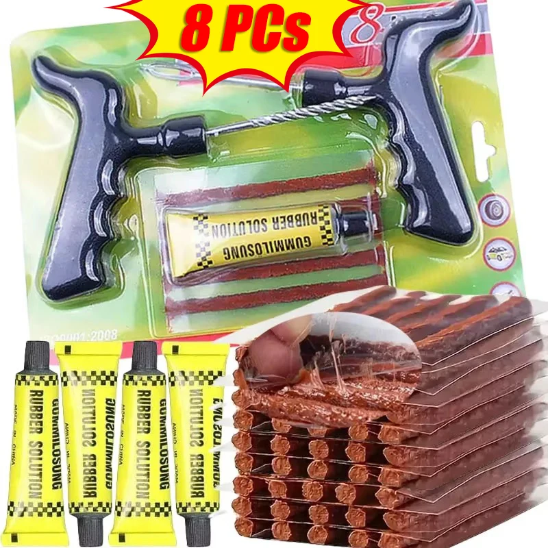 

Наборы инструментов для ремонта шин мотоцикла, набор инструментов для ремонта автомобильных шин, набор инструментов для шиповки, заглушка для прокола бескамерных шин, гаражные инструменты, резиновая полоса