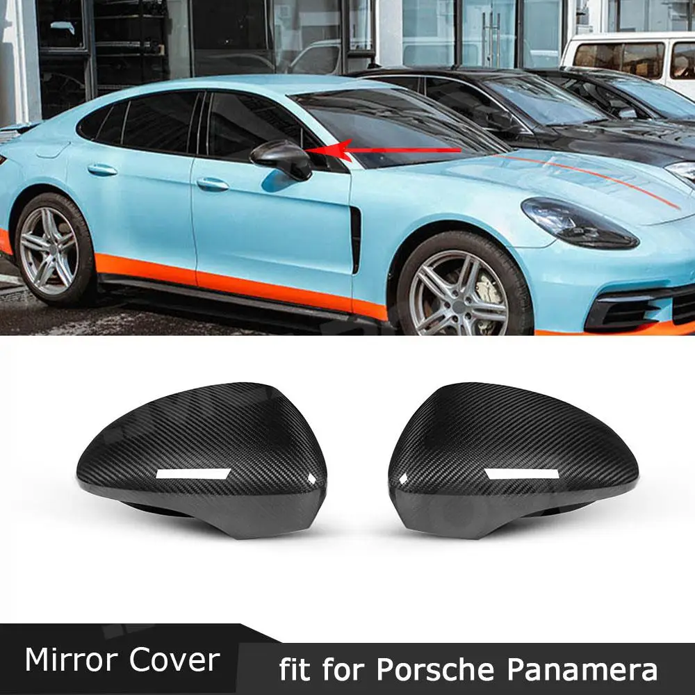 

JMCARCOOL Car Rearview Mirror Cover For Porsche Panamera 971 2017-2021 Dry Carbon Fiber Door Side Trim Shell Cap Replacement