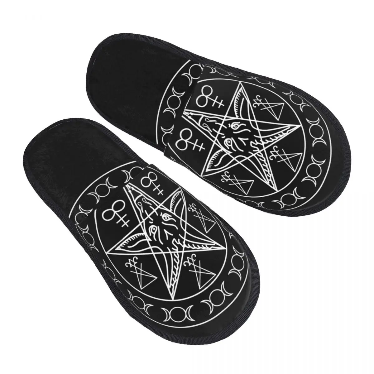 Pantofole in Memory Foam da donna comode pantofole da casa con pentagramma di satana caldo